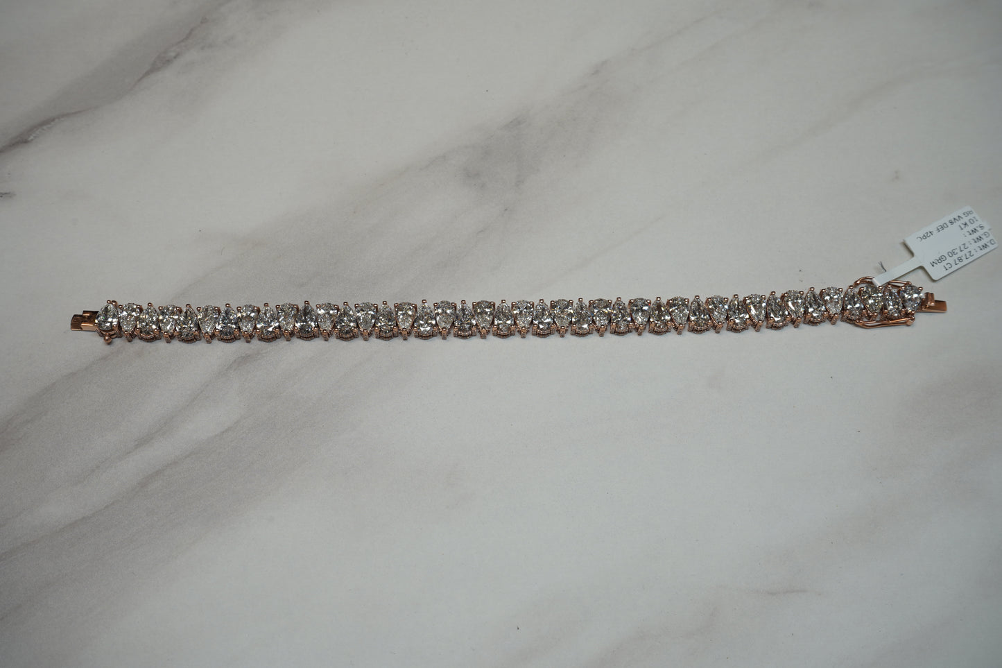 Pear-Cut Diamond Tennis Bracelet - 27ct