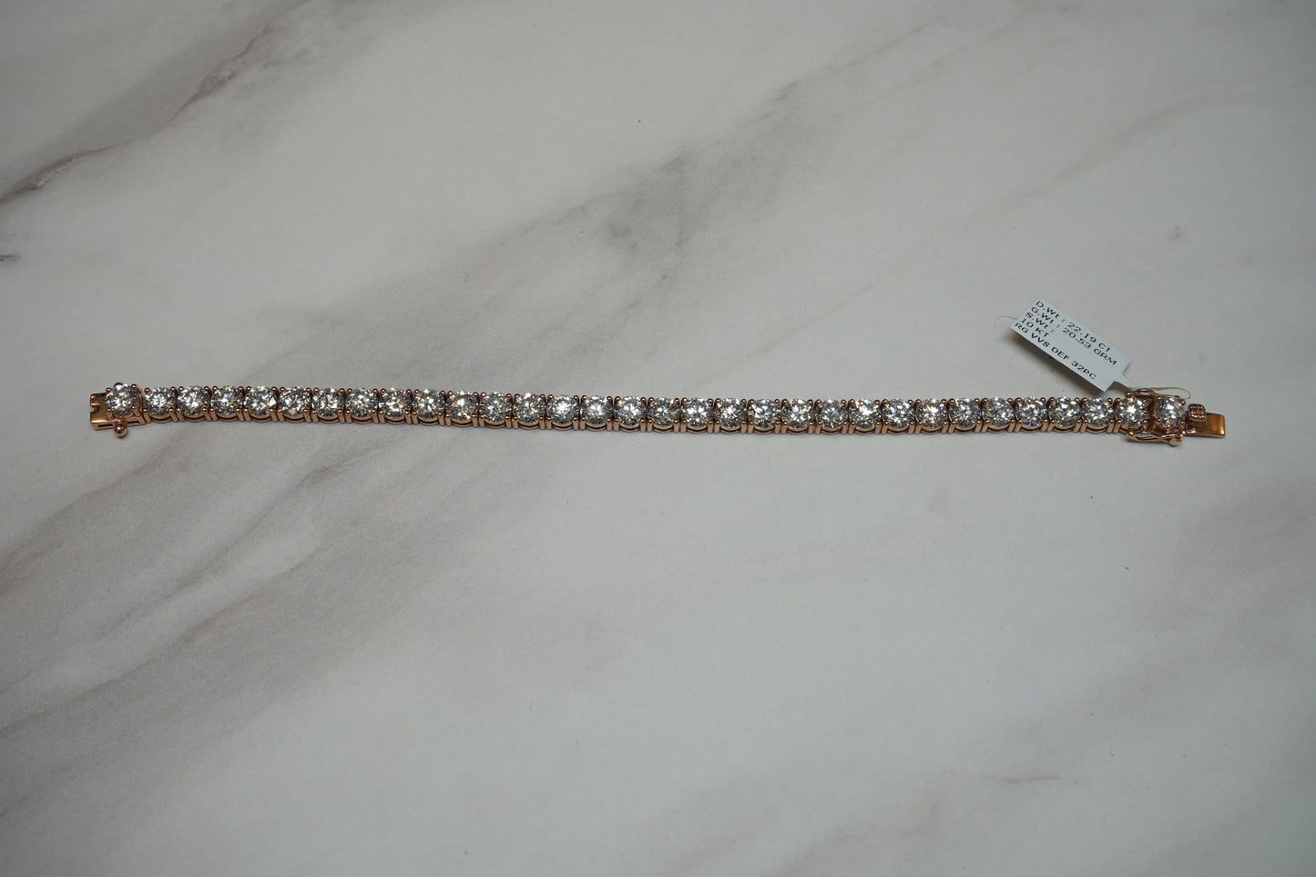 Diamond Tennis Bracelet - 22ct VVS DEF