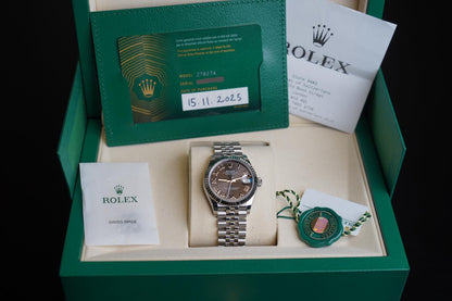 Rolex Lady-Datejust 31mm Grey Roman Dial Fluted Bezel Jubilee – 2025 – Full Set