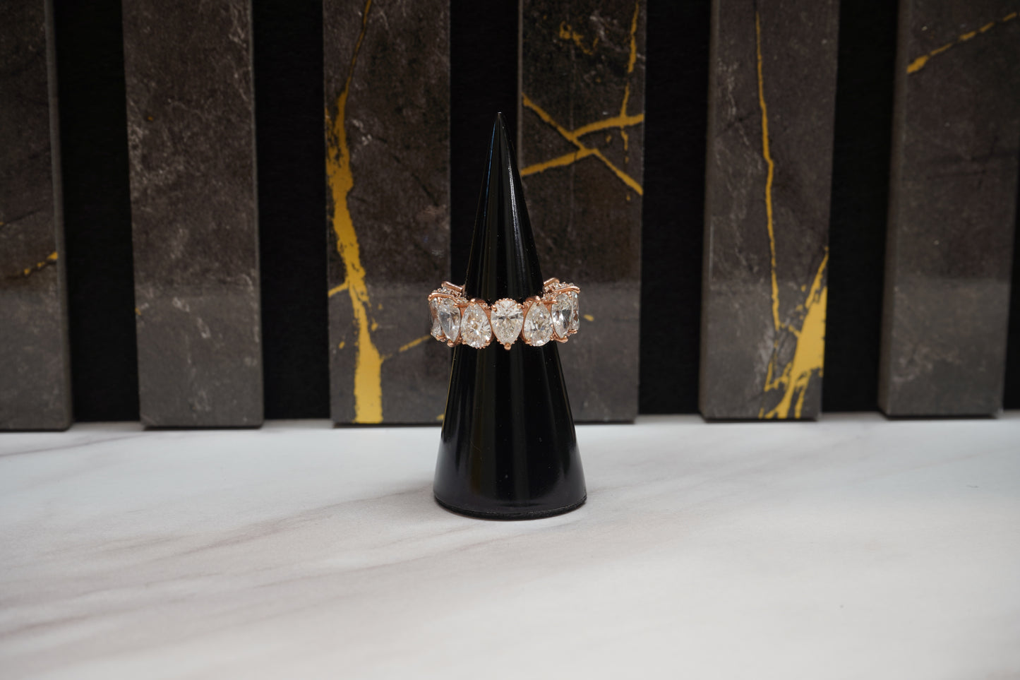 Large Pear-Cut Diamond Eternity Ring