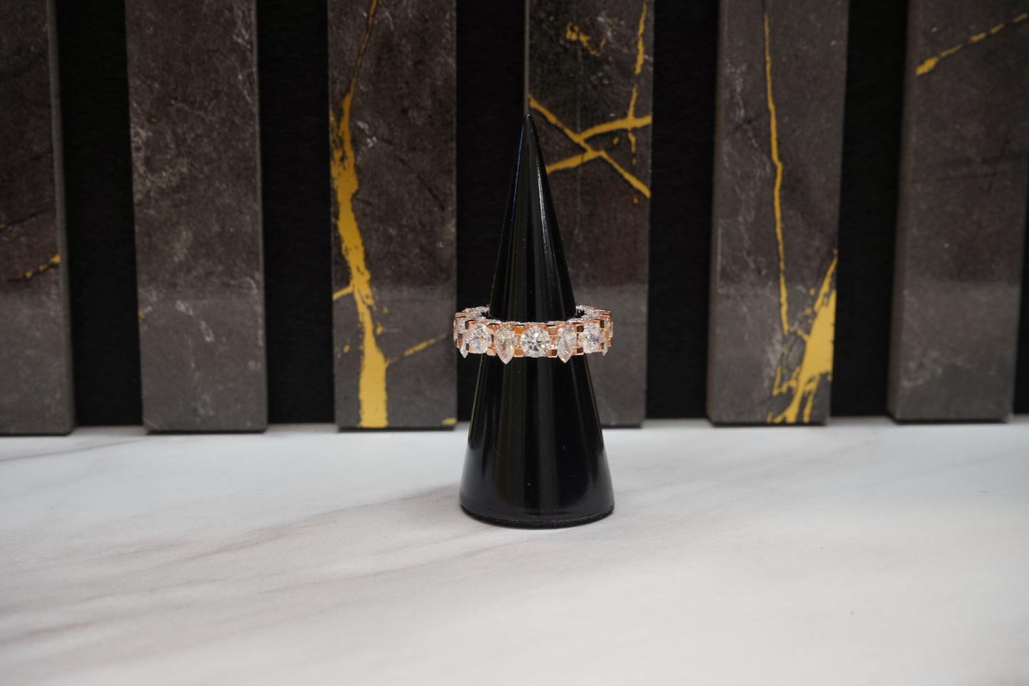 Diamond Eternity Ring - Round & Pear Cut