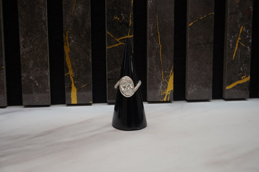 Oval Diamond Bypass Ring