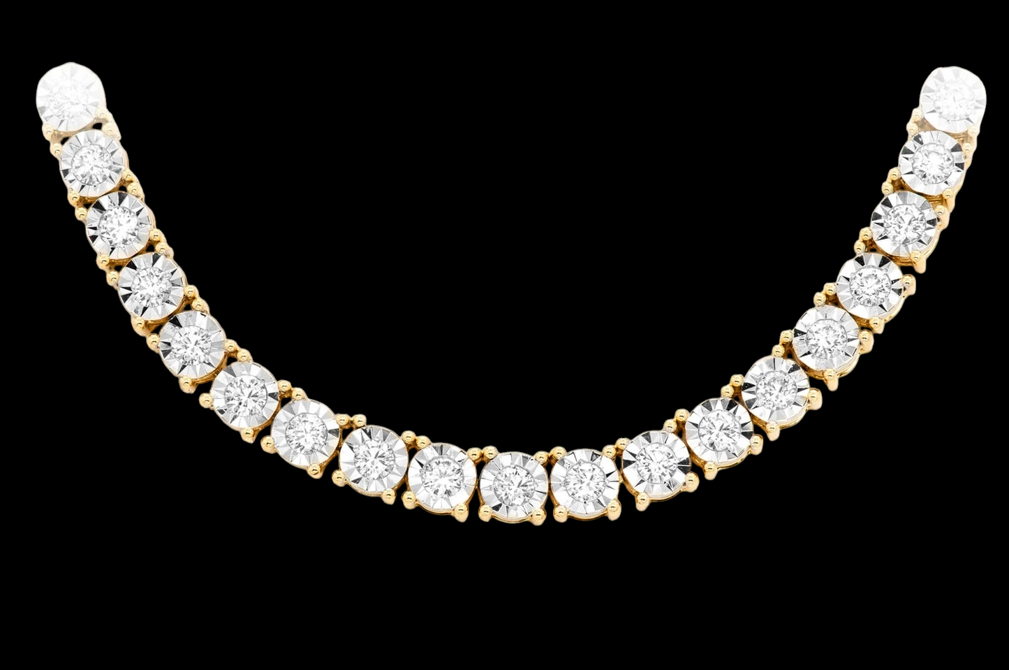 12pt Miracle-Set Diamond Tennis Necklace - 12ctw