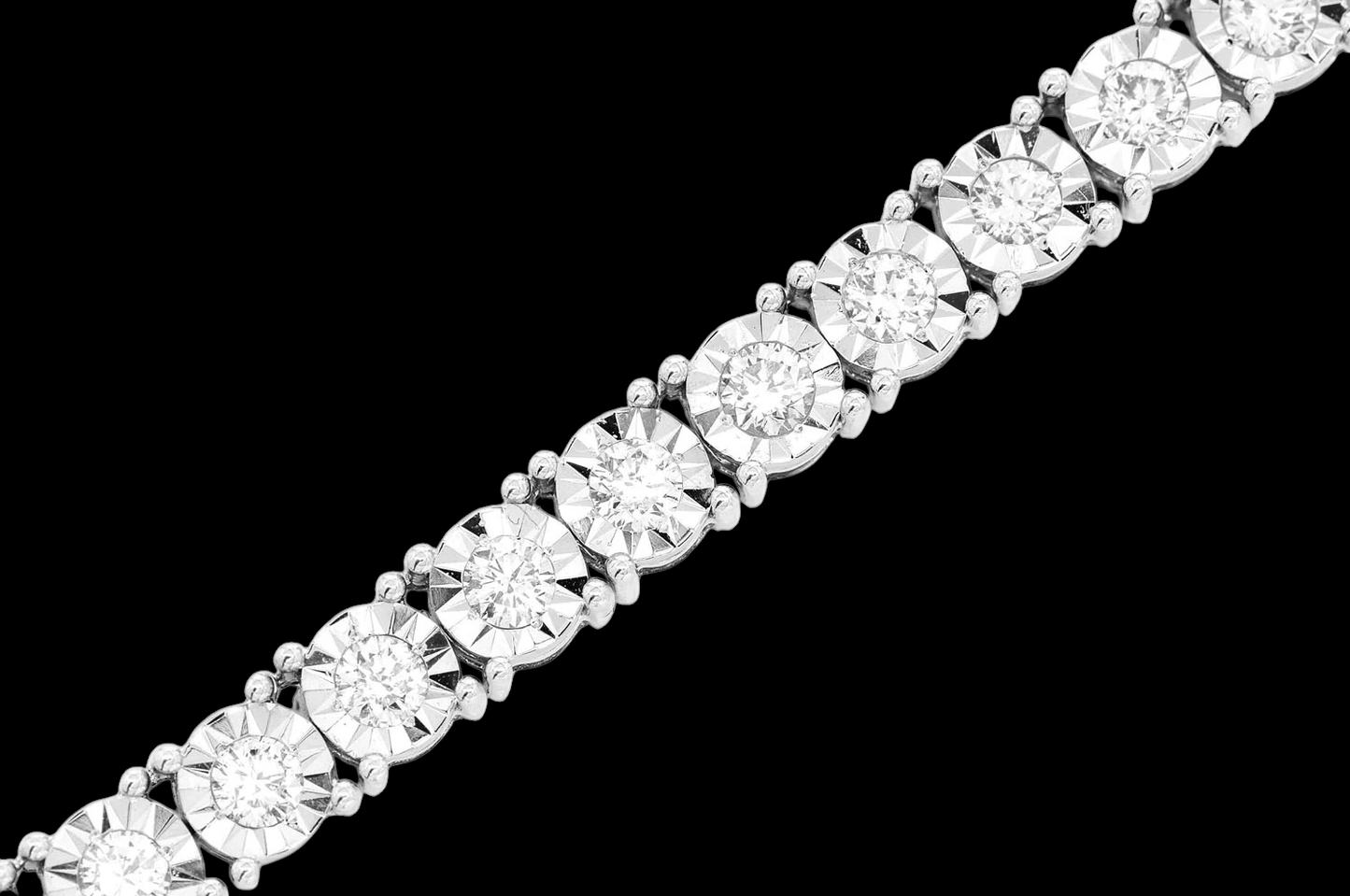 12pt Miracle-Set Diamond Tennis Necklace - 12ctw