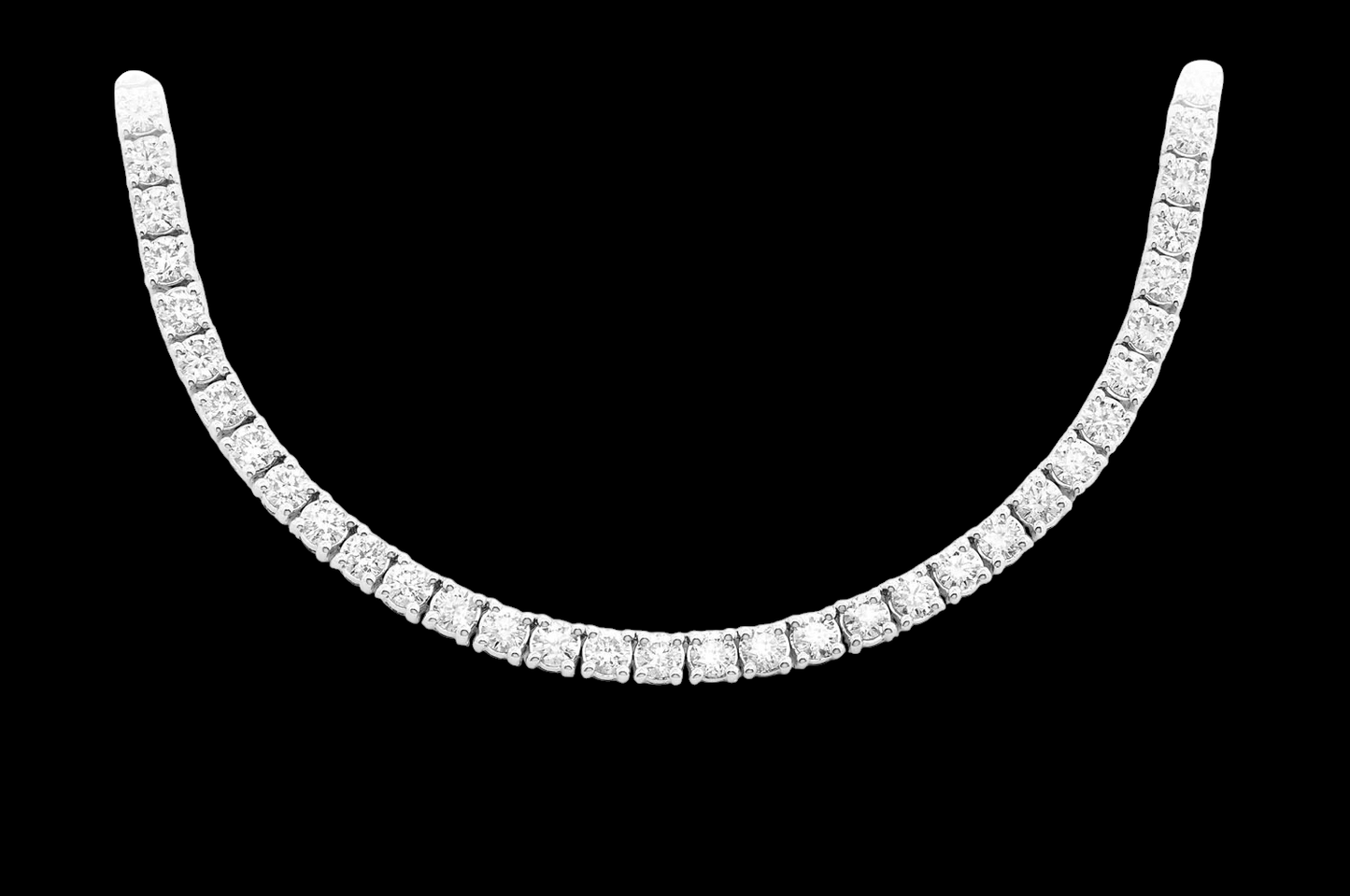 9pt Prong-Set Diamond Tennis Necklace - 15ctw