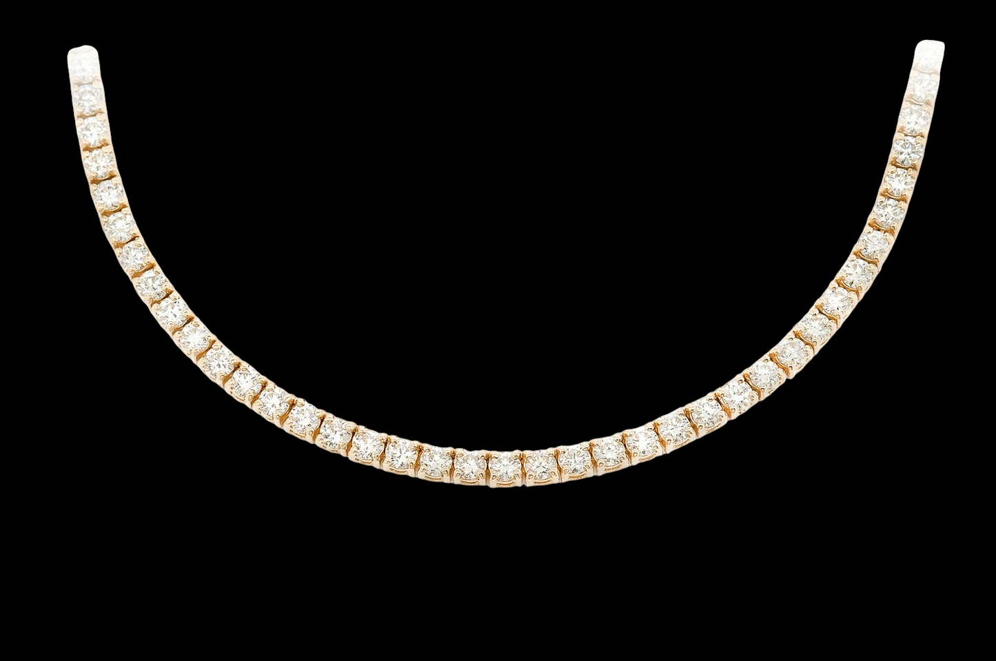 6pt Prong-Set Diamond Tennis Necklace - 10.5ctw