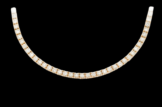 6pt Prong-Set Diamond Tennis Necklace - 10.5ctw