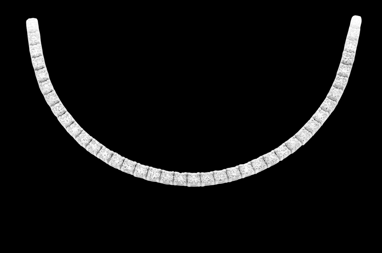 6pt Prong-Set Diamond Tennis Necklace - 10.5ctw