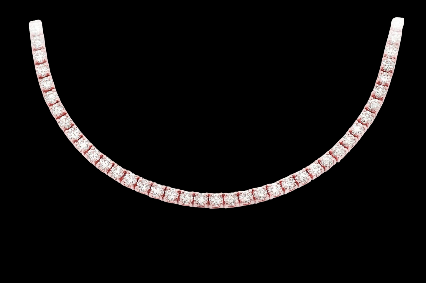 6pt Prong-Set Diamond Tennis Necklace - 10.5ctw