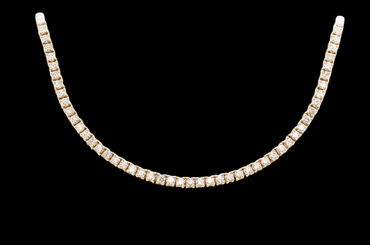 3pt Prong-Set Diamond Tennis Necklace - 6.5ctw