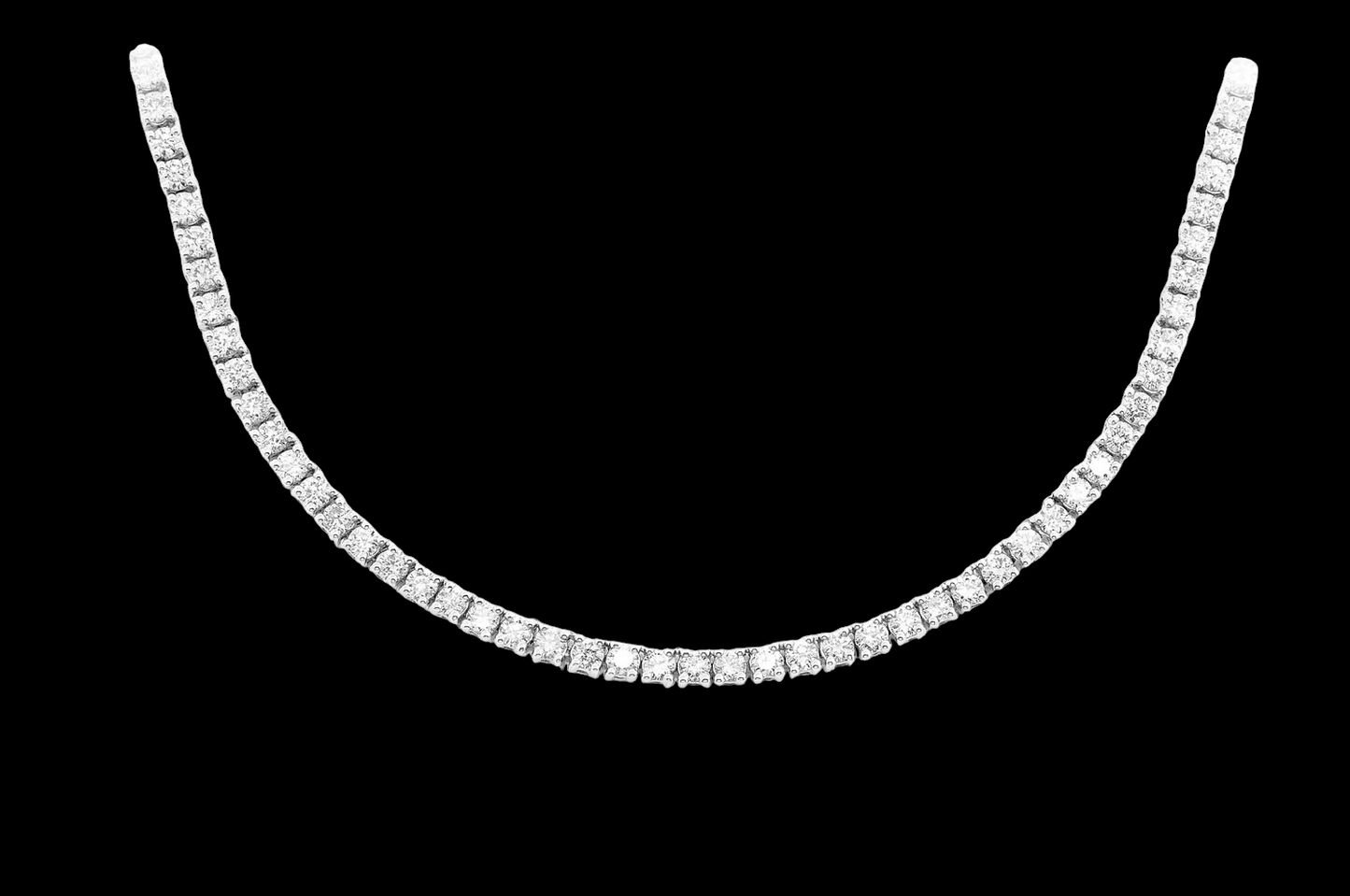 3pt Prong-Set Diamond Tennis Necklace - 6.5ctw