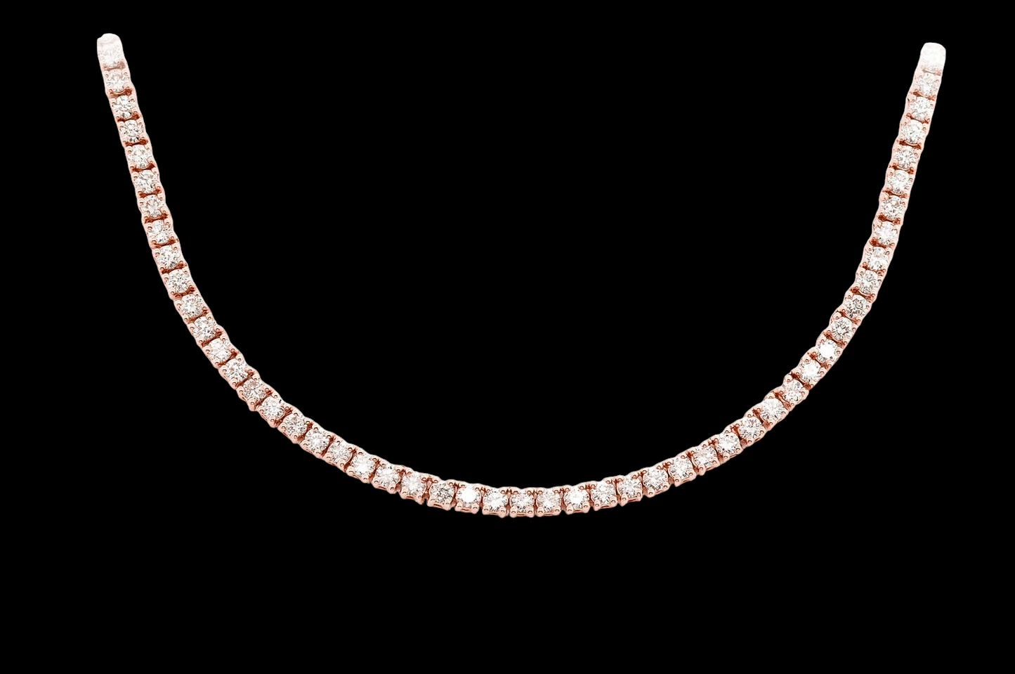 3pt Prong-Set Diamond Tennis Necklace - 6.5ctw