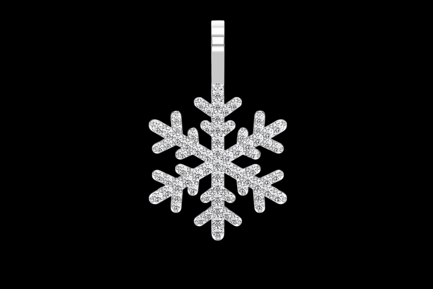 Snowflake Diamond Pendant - Solid 14K Gold